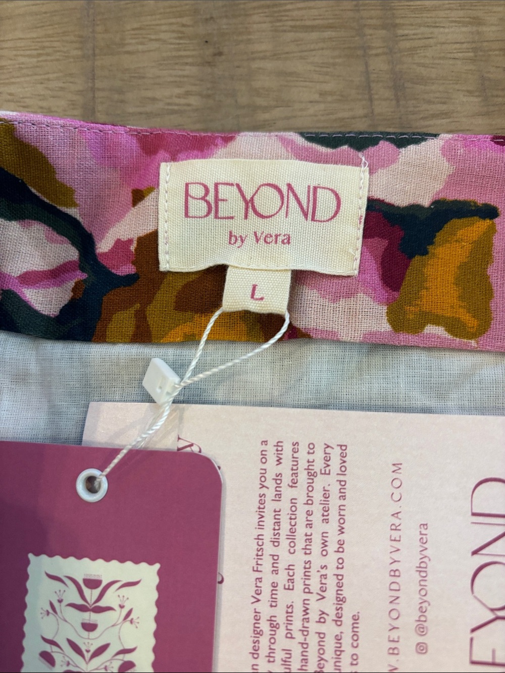 Beyond by Vera Floral Maxi Skirt Cotton/Linen Blend Large NWT Boutique $215 - Picture 8 of 10